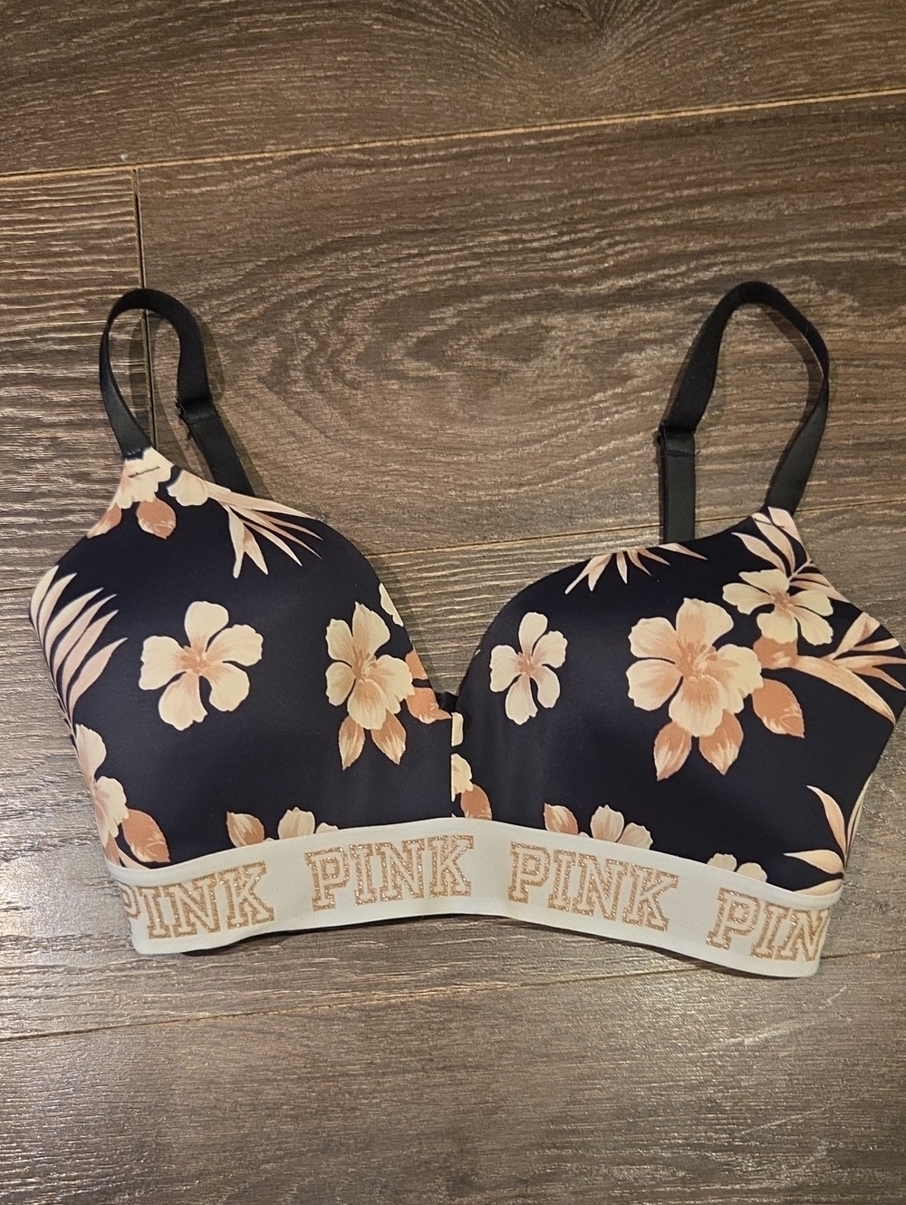 ❤️ PINK VICTORIA'S SECRET FLORAL T-SHIRT BRA, 36D